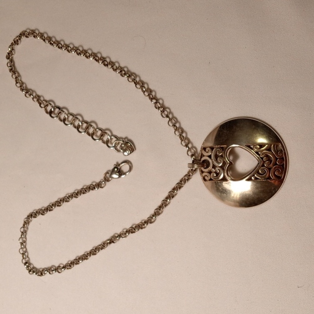 Brighton " Bon Amie" cut out heart round necklace